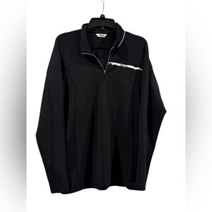 Men’s Volvik Black & White 1/4 Zip Golf Long Sleeve Collared Pullover: Small